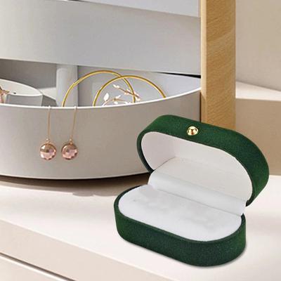 Jewelry Storage Solid Color Stylish Soft Touching Wedding Earrings Storage Holder Ring Case