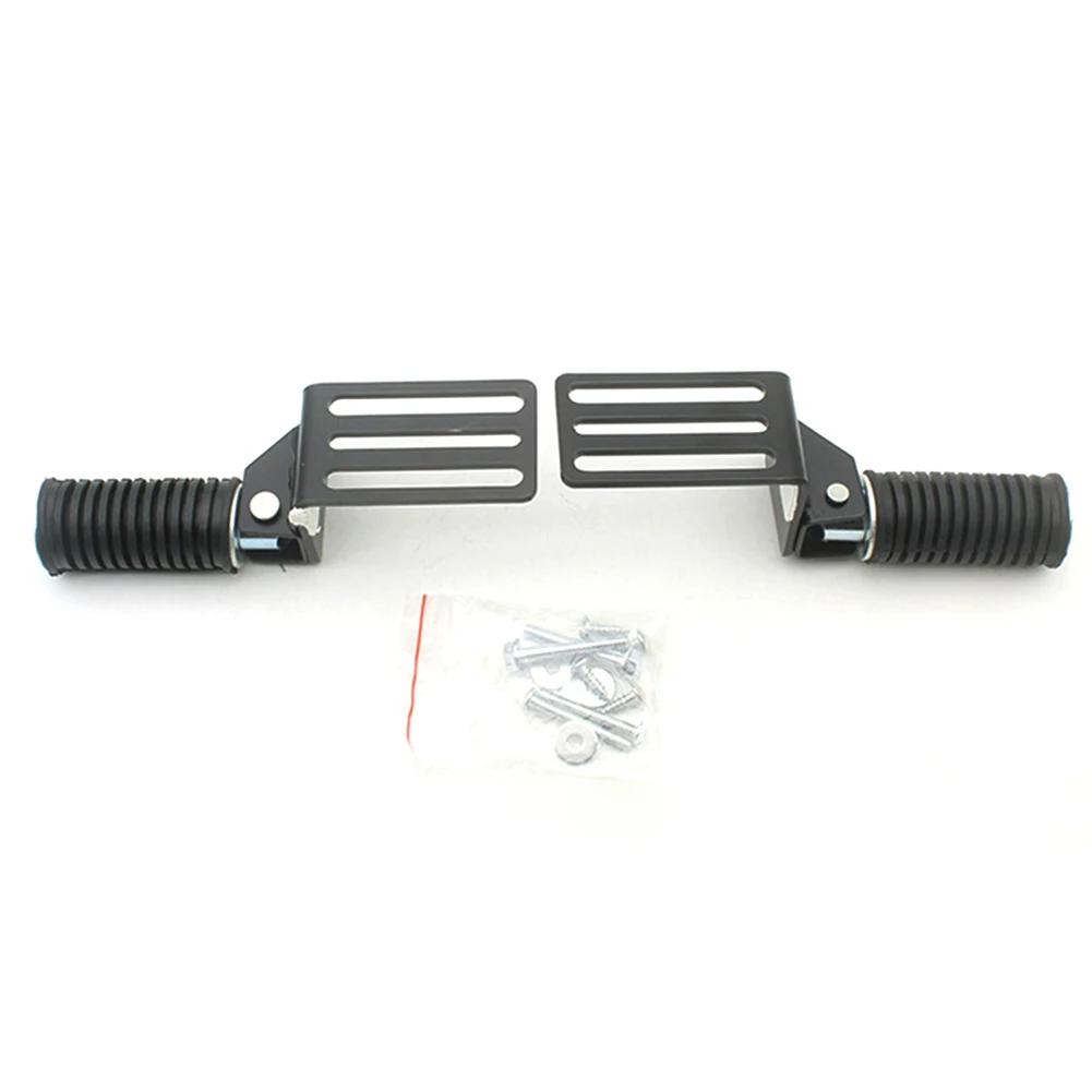 2Pcs Foldable Motorcycle Foot Rests Passenger Foot Universal Anti-Slip Hanging Step Aluminum Alloy Original Footstep Parts чёрный