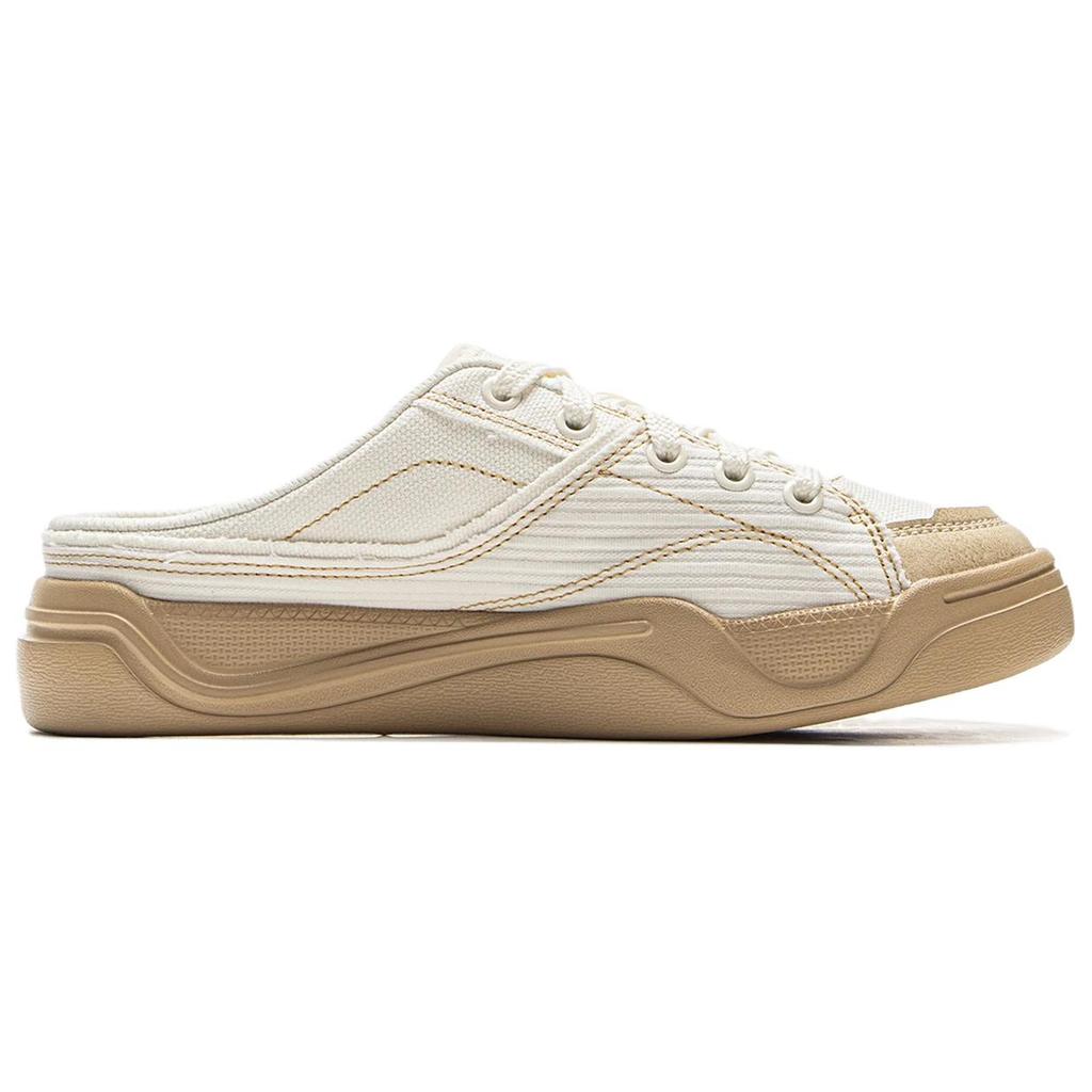 Li Ning Light Sail MULE Massage Abriebfeste Geschlossene Zehen Hausschuhe Damen Ecru AGCV066-2