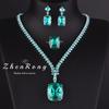 Aquamarine Topaz Necklace 20 Carat Colored Treasure Stud Earrings Paraiba Ring Royal Blue And Yellow Diamond Set
