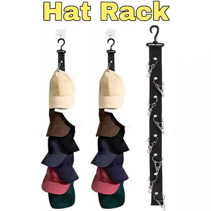 Baseball Cap Storage Organizer Hooks With Clips Hats Wall Door Cap Holder Closet Storage Organizer Strong Cap Hanger YYFA1246