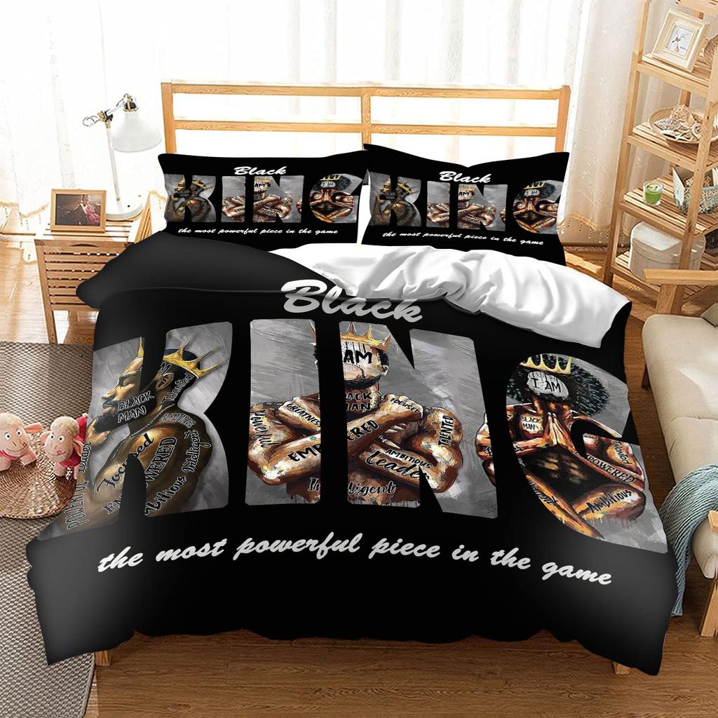 Afroamerikanisch Schwarz Bettbezug Set King Queen Full SizeSchwarzes Paar Weiches BettwäschesetGeburtstag Weihnachten Bettdeckenbezug Set