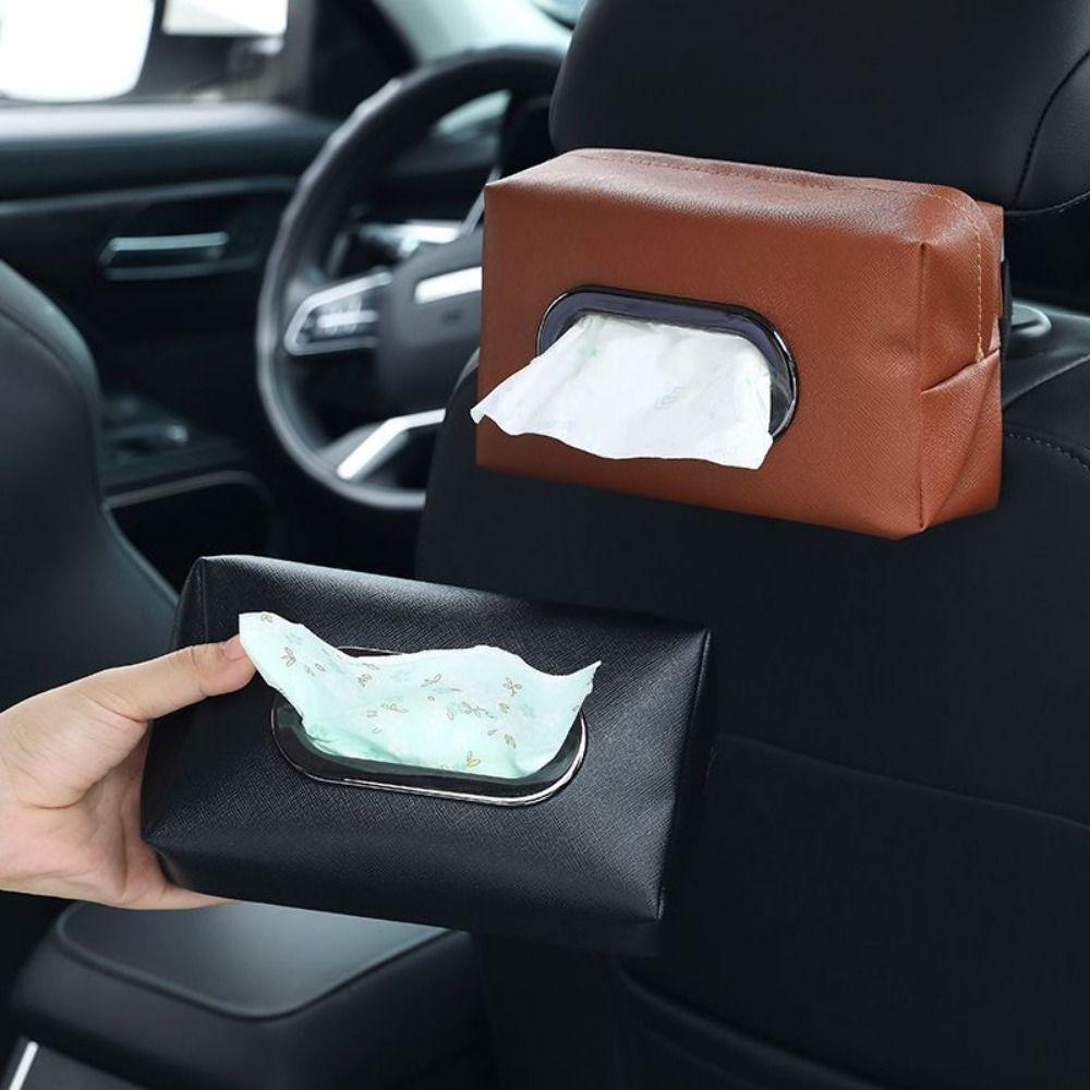 Practical Car Tissue Holder PU Leather Automotive Napkin Holder Gift Tissue Storage Box Car Seats