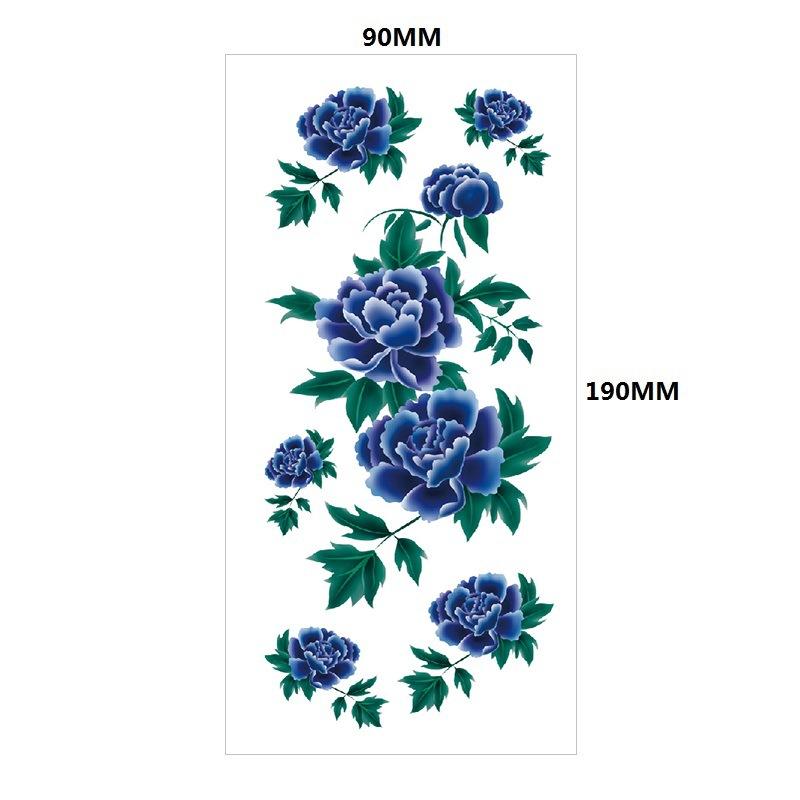 Water Transfer Phoenix Flower Colored Rose Waterproof Tattoo Sticker Set Simulation Tattoo Sticker