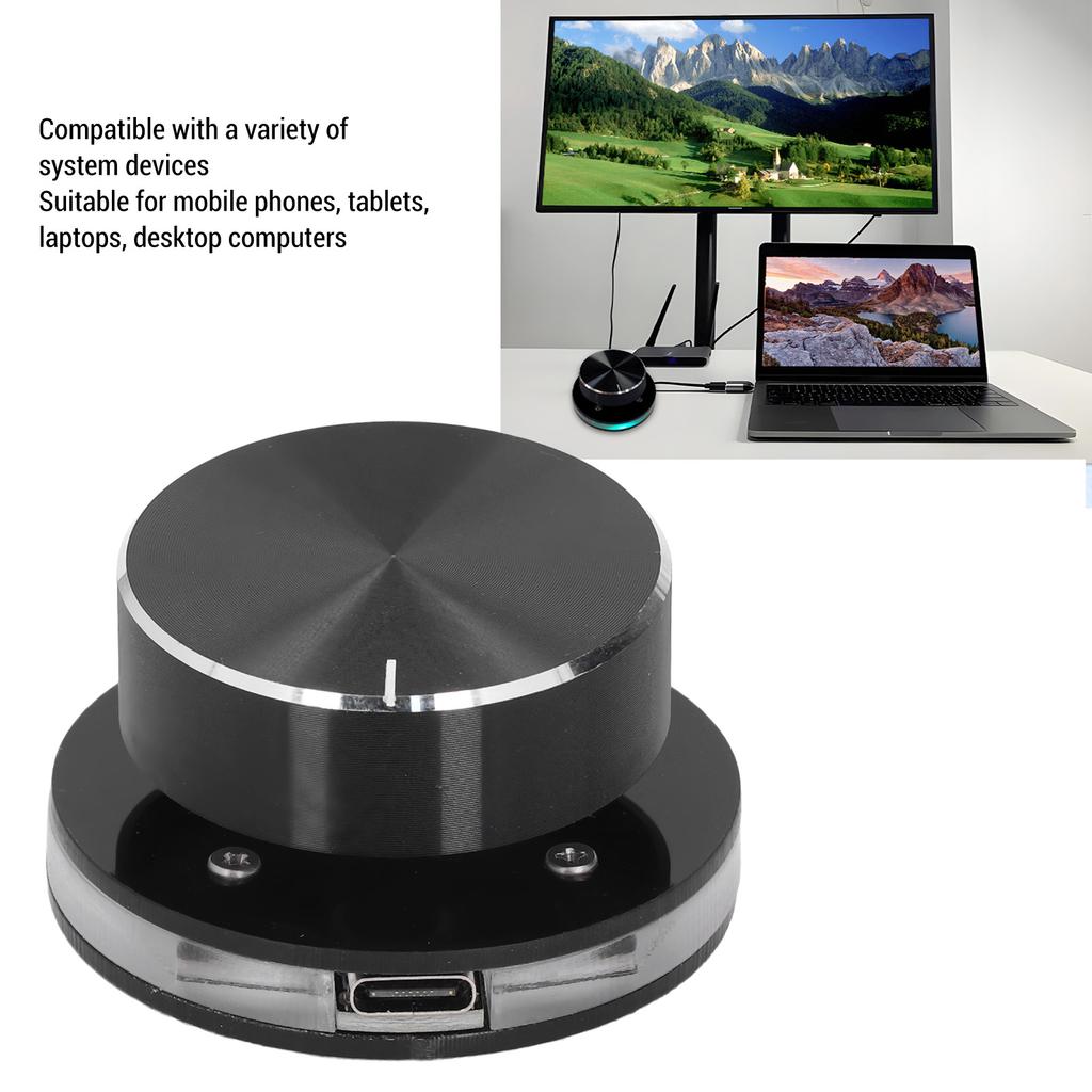 USB Volume Control Knob Versatile Professional External Media Adjustment Controller 360 Degree Rotating Plug and Play for PC