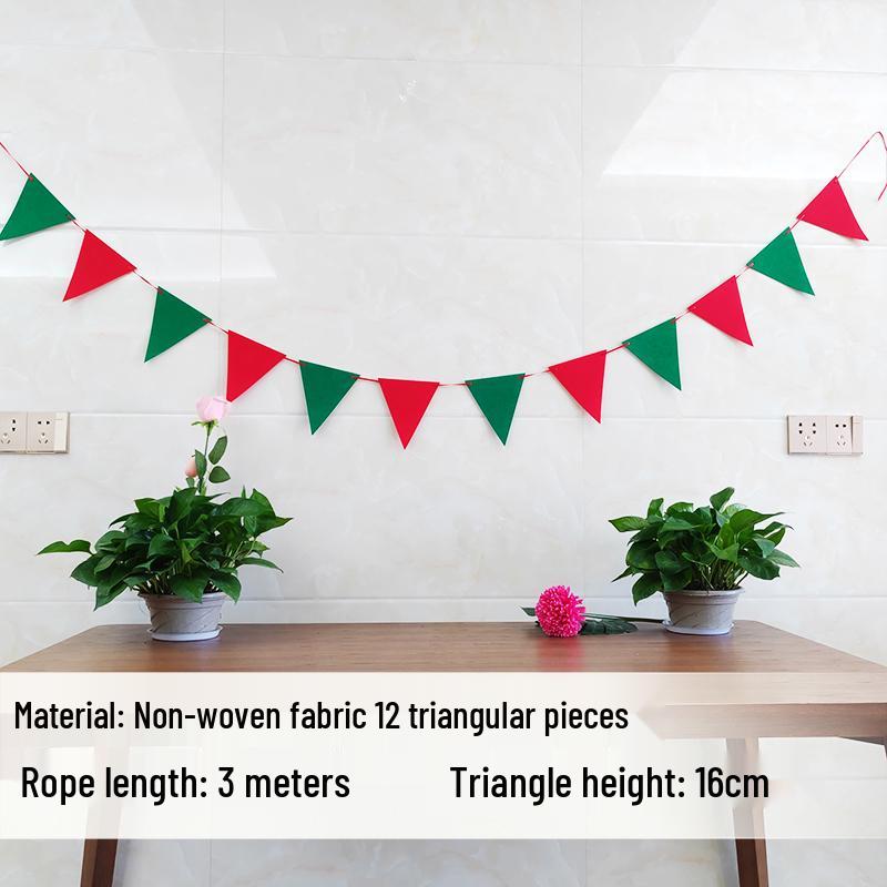 Outdoor Kindergarten Festival Flag Decoration - Non-woven Fabric Pull Flower Pennant