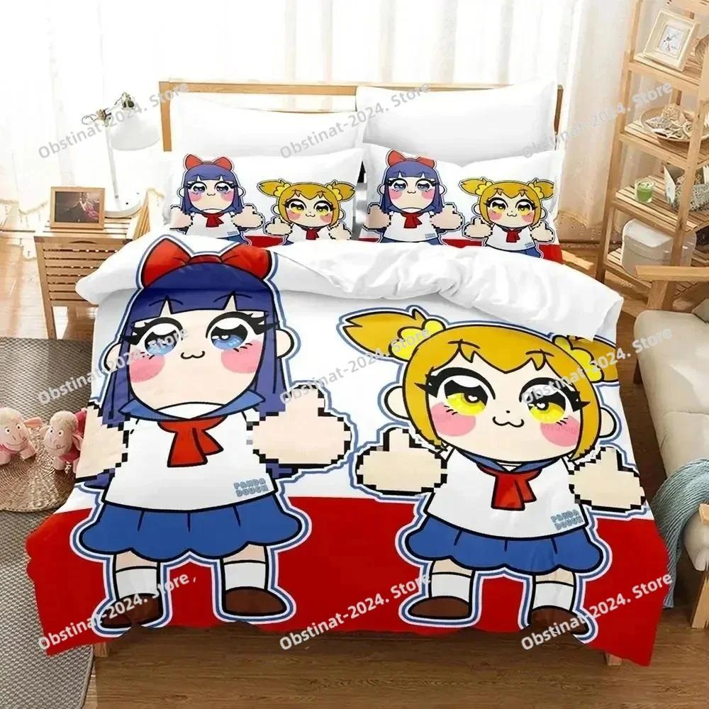 Fashion 3d Anime Pop Team Epic Bedding Set Printed With Pillowcase Bed Duvet Cover Soft Single Double Queen Super King Size