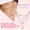 Ladies' Geometric Circular Neck Chain Alloy Water Diamond Tassel Pendant Necklace