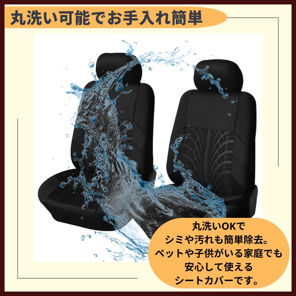 ideamall Car Seat Universal Fit for Kei and Standard Includes Headrest Set of 2 Front Seats Covers, Cars, Covers, (Black)
