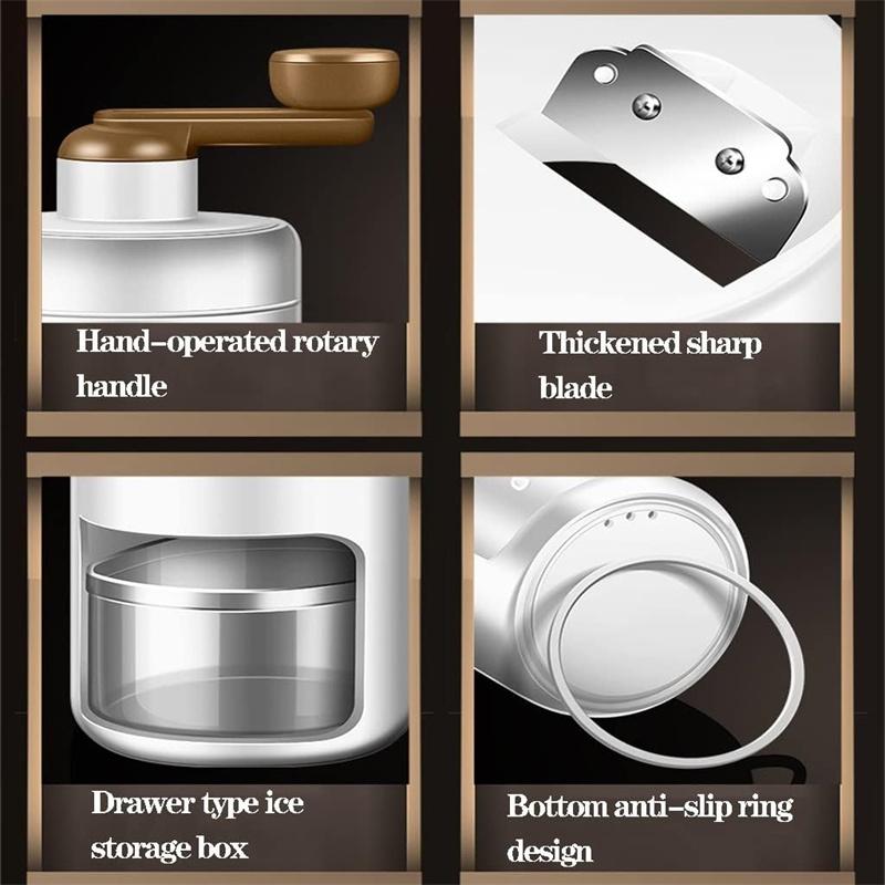 Ice Shaver Household Small Ice Crusher Manual Shaved Ice Milkshake Machine Portable Hand-cranked Smoothie Machine Kitchen Tools