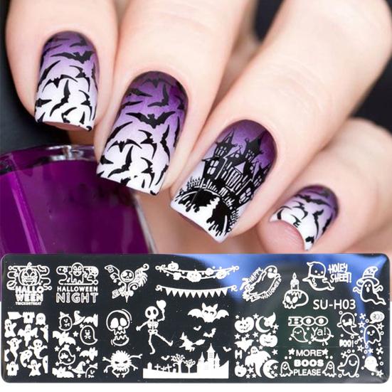 1 Set Nail Art Template Creative Pattern Eco-friendly Smooth Edge Multipurpose Easy To Apply Decorative Plastic