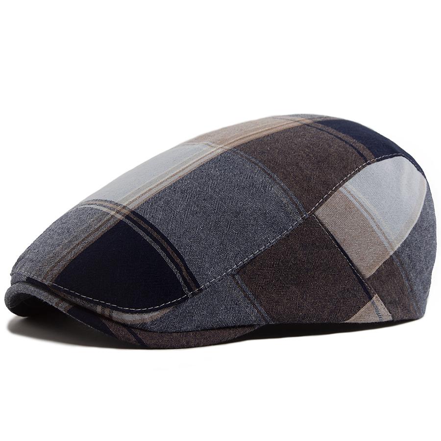 New Vintage Plaid Beret Men Women Visor Flat Cap Summer Thin Retro Soft Top Newsboy Hat Casual Female Berets Boina Adjustable