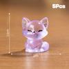 5Pcs Creative Cute Luminous Fox Animal Ornament Cartoon Mini Room Ornament Accessories Kawaii Desktop Resin Ornament Gifts