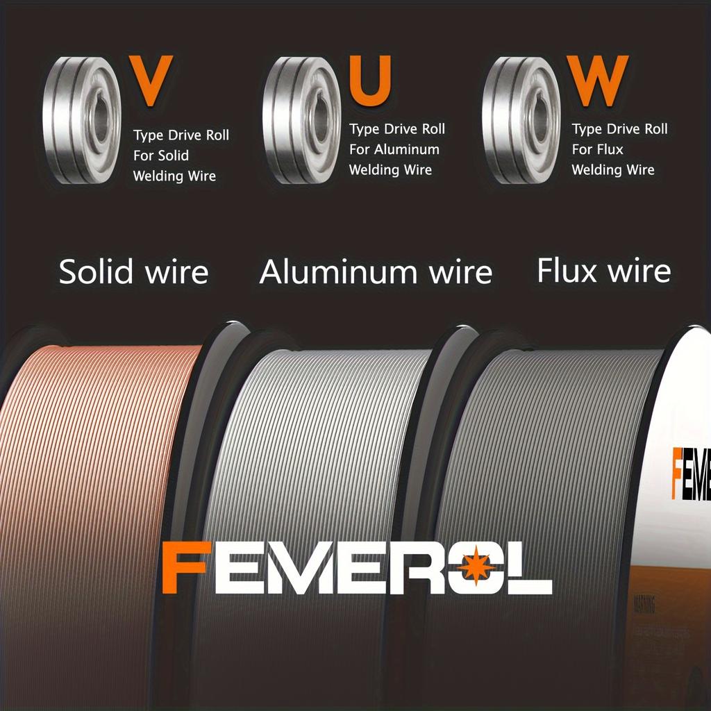 FEMEROL 6 In 1 Gas MIG Gasless Flux Core Stick Lift TIG Spot Welding Spool Gun Compatible Aluminum Welding Machine 110V/220V
