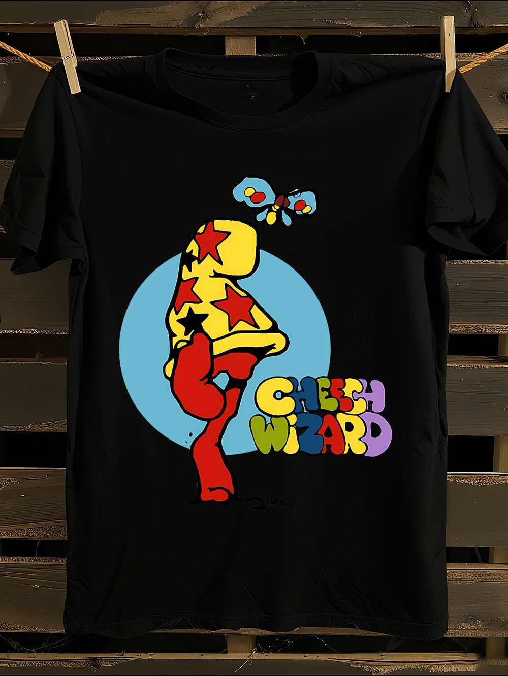 Cheech Wizard Graphic T-Shirt Mens Tshirt Womens Tshirts with Letters Print Short Sleeves T-Shirt Casual Street Tee Shirt Top S