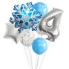 1 Set Snowflake Decor Party Supplies Snow Latex Balloon Number Sliver Foil Balloon For Kids Birthday Summer Winter Decorations