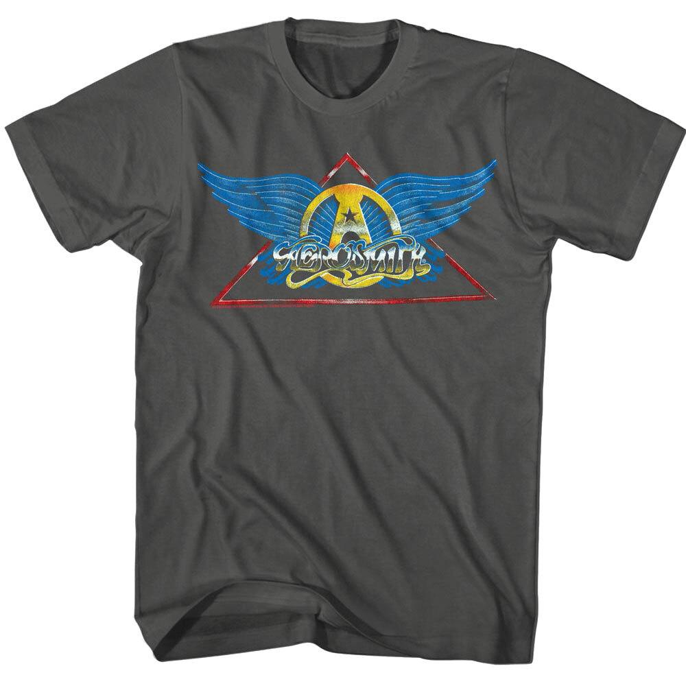 Aerosmith Chrome Winged Logo Men T Shirt Vintage Rock Band Concert Tour Merch XXL