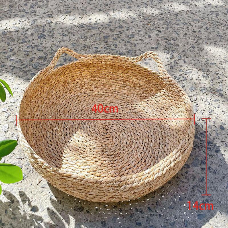 Four Seasons Cat Bed Woven Removable Upholstery Sleeping House Cat Scratch Floor Rattan Washable Cats Pet Products Accessories