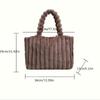 Plüsch-Tragetasche mit großer Kapazität, gestreifte Kunstpelz-Umhängetasche, weiche, flauschige Handtasche für Damen