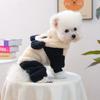 Roupas para animais de estimação outono e inverno cães pequenos, filhotes, cães e gatos felizes, roupas quentes e confortáveis, roupa de transformação de bebê panda da sorte