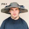 Cooling Fan Sun Hat For All-day Wear Wide-Brimmed Outdoor with Dual-Power Design With Solar Charging USB Hiking Cycling Fishing Panel Hot Summers