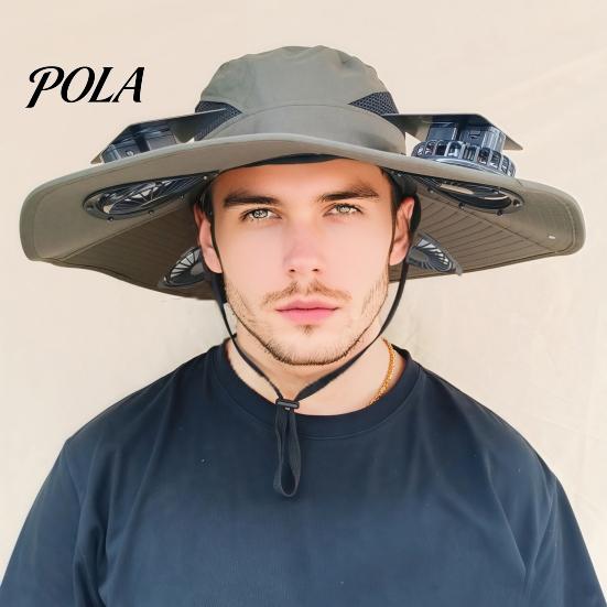Cooling Fan Sun Hat For All-day Wear Wide-Brimmed Outdoor with Dual-Power Design With Solar Charging USB Hiking Cycling Fishing Panel Hot Summers