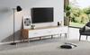 TV Low Panel Vintage, Wood TV Cabinet TV Table - Living Room Bedroom, Light Wood, Vintage Grain White Door Panel, 150*35*39cm