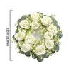 23/33cm Size Artificial Flowers Wreath Silk Material Garland Style Silk Fake Flower Wreath Shape Fake Flowers Home Decoration