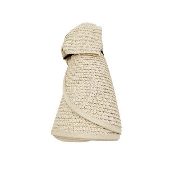 Outdoor Ladies Hat Empty Top Foldable Large Brim Bow Decor Sun Protection Anti-UV Beach Straw Cap Gardening Fishing Travel Hat