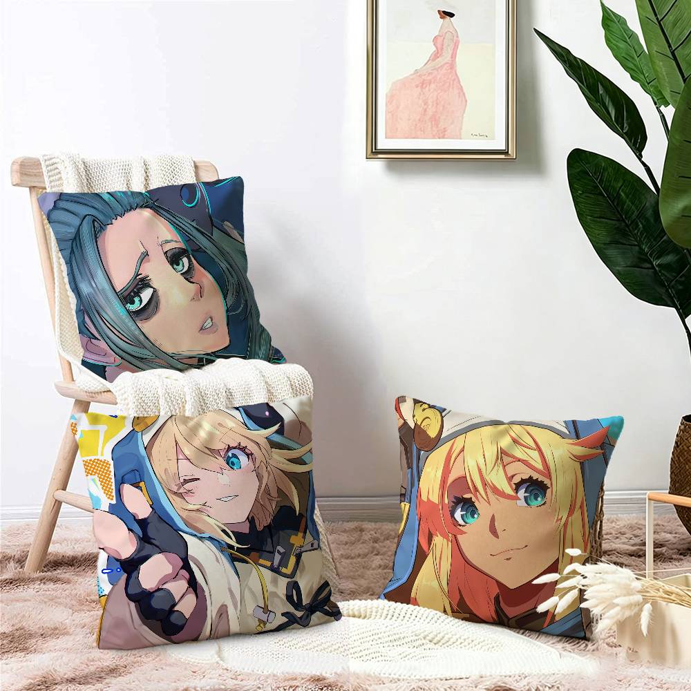 Guilty Gear Pillow Covers Cartoon Sofa Decorative Home Double-sided Printing Short Plush Cute Cushion Cover