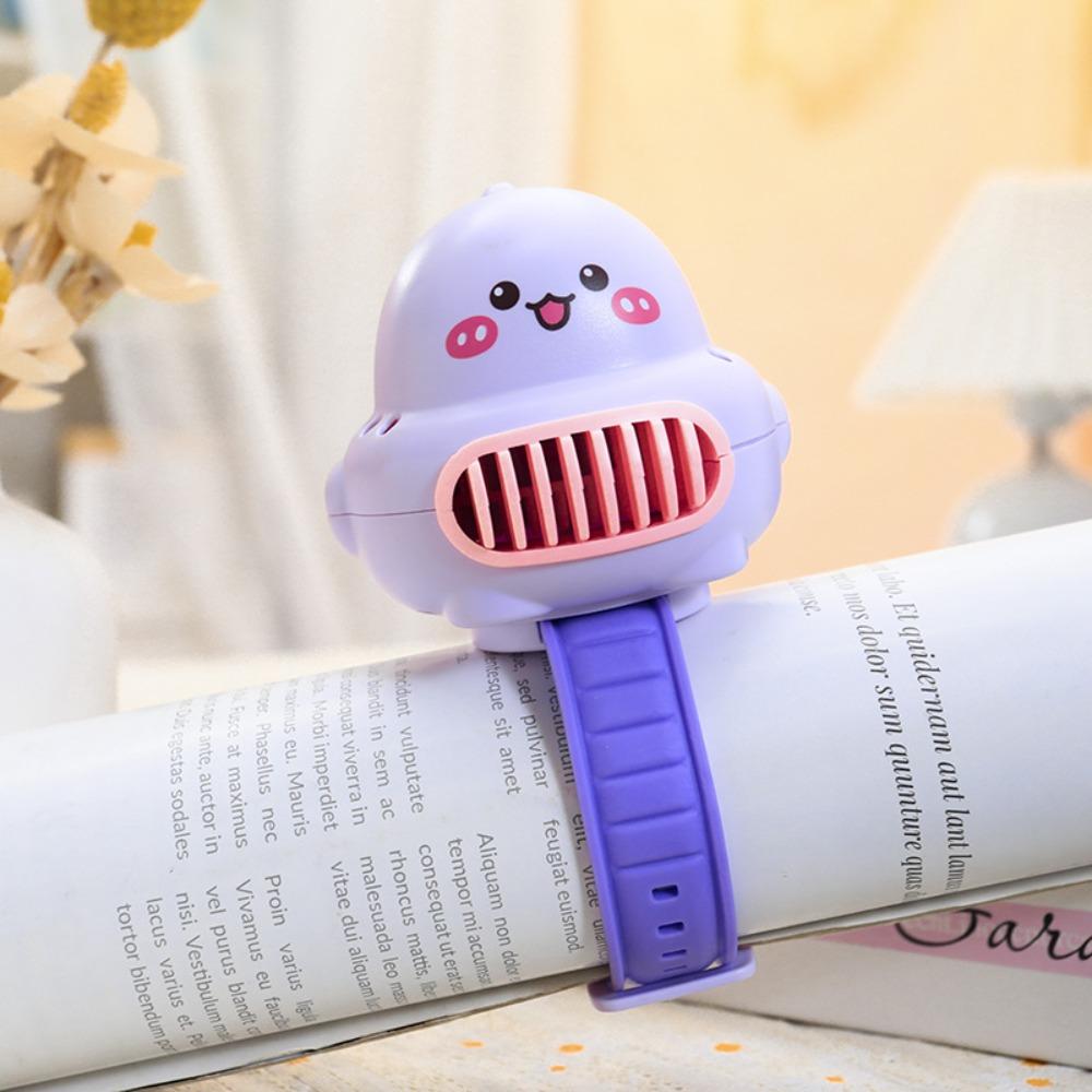 USB Charging Portable Cute Watch Fan 3 Speeds Watch Small Fan Capybara Electric Fan Student