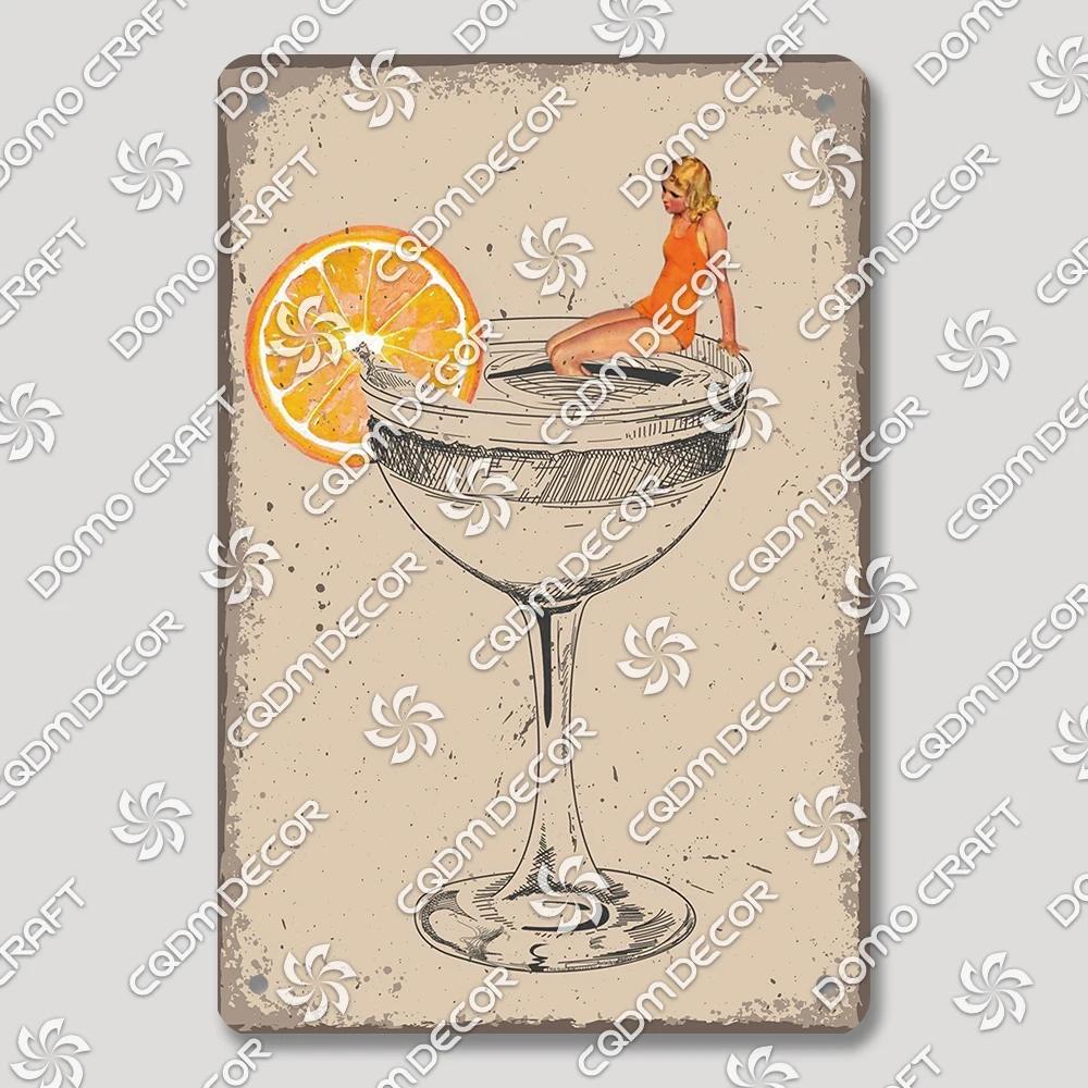 Vintage Drink Metal Tin Sign Wall Decor Mojito Margarita Aperol Spritz Negroni Limoncello  Perfect for Bar Pub Club