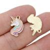 10Pcs Gold Plated Rainbow Enamel Unicorn Charm Pendant For Jewelry Making Bracelet Earrings Necklace Diy Accessories Craft