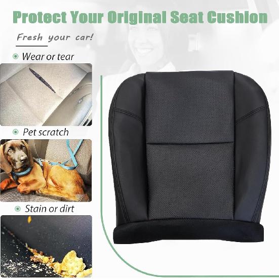 

Priprilod Perfoated Leather Driver or Passenger Bottom Seat Cover Black (#194 196 197) Fit for Cadillac Escalade ESV EXT 2007 2008 2009 2010 2011