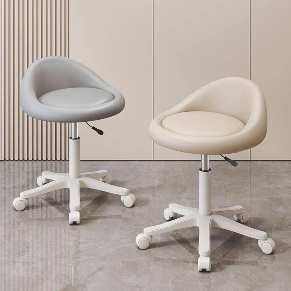 Adjustable Dressing Chair Five-Point Base Rolling Curved Backrest