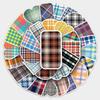 53-Piece Retro Plaid Graffiti Style Waterproof Decorative Stickers for Phone Cases and Luggage