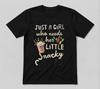 Just A Girl Who Needs Her Little Snacky Fun Lover Graphic Gift Black T-shirt