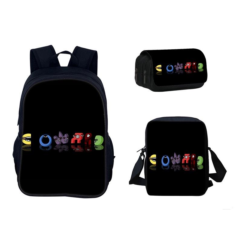 Alphabet Lore Backpack Cool And Breathable Student Bag For School In Red/black
