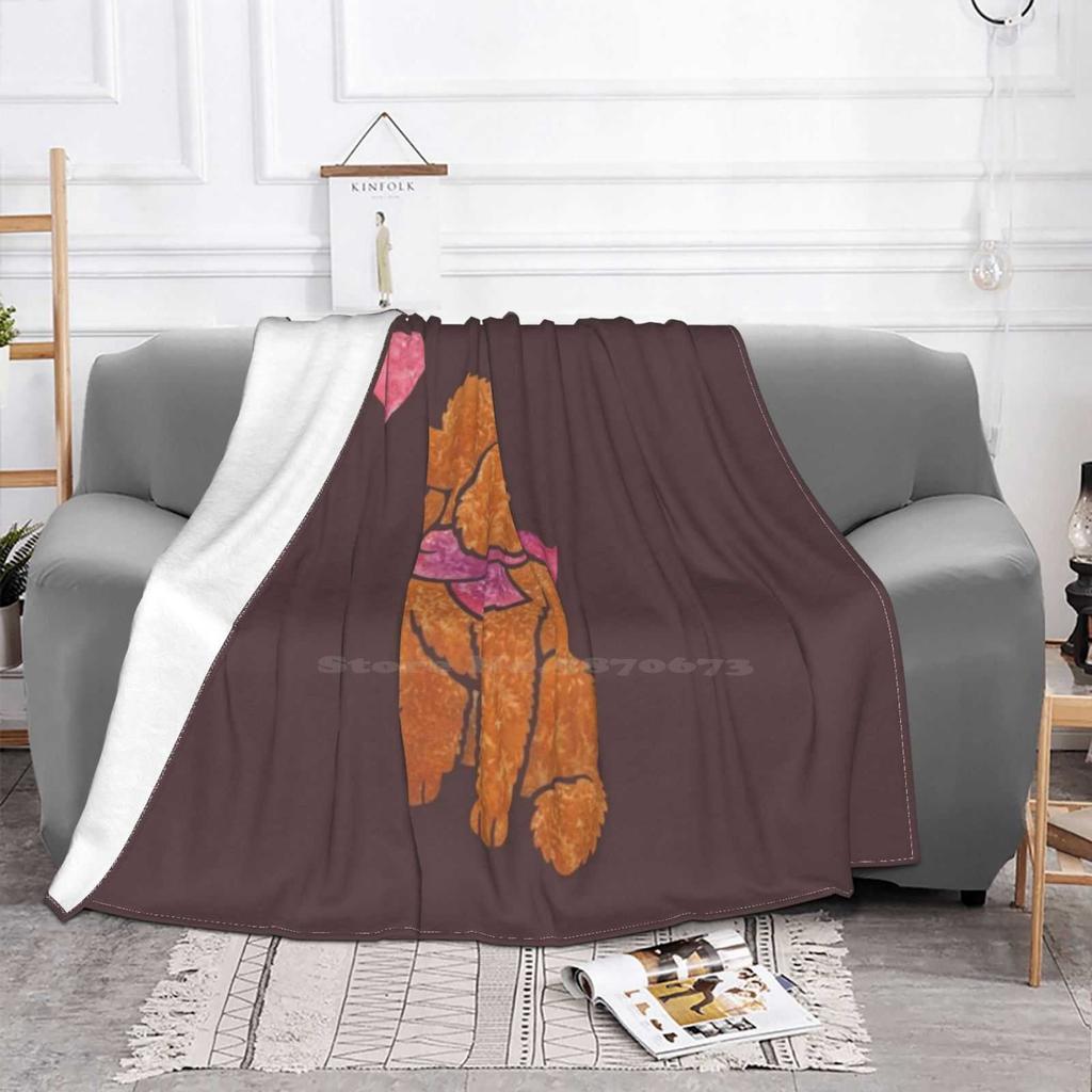 Watercolour Poodle ( Apricot ) Creative Design Comfortable Warm Flannel Blanket Caniches Standard Poodle Poodle Dog Caniche