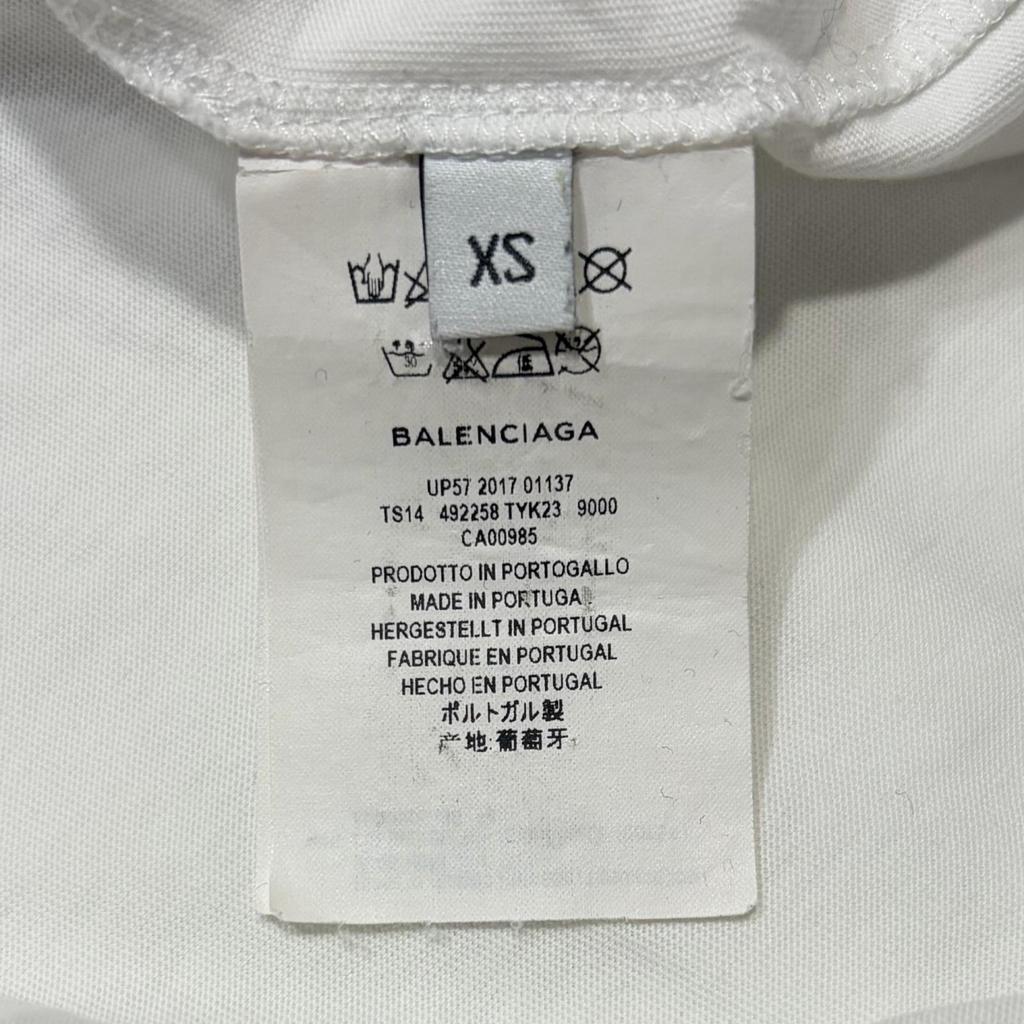 BALENCIAGA BB Logo T-Shirt White Men's Size XS Model 492258