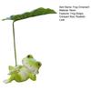 Frog Ornament Lying Frog Small Resin Figurine with Leaf Umbrella Sun-Proof