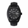[copha] XL Classic Men's Watch, Square, Date, Waterproof, Analog Quartz, All Black, Black Dial, Leather Band