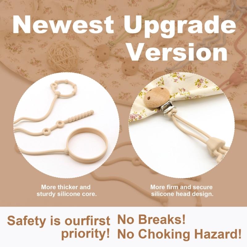 Silicone Pacifier Chain Adjustable Baby Bottle Toy Straps 280mm for Strollers