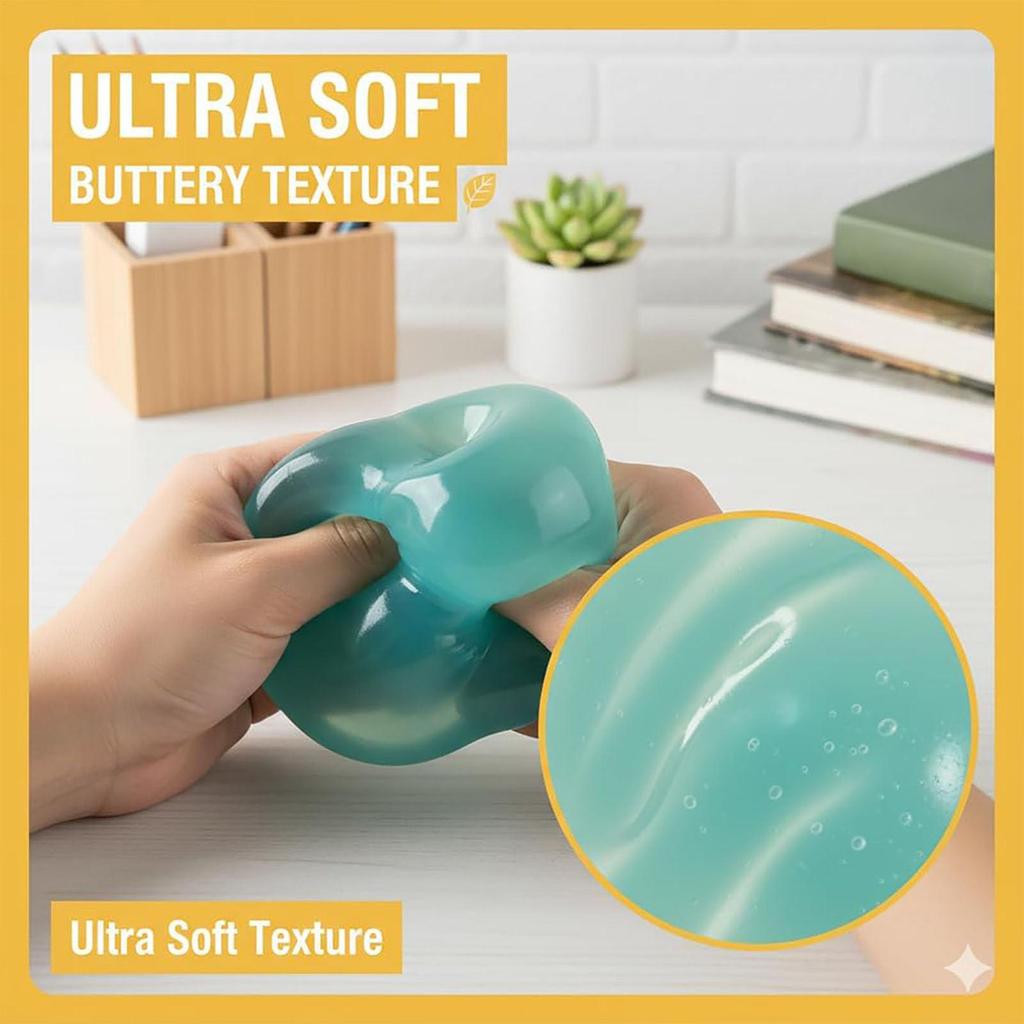 Squeeze Stress Ball Calming Sensory Fidget Toy Slow Rebound Stress Relief Ball Transparency Coconut Oil Maltose Squeeze Toys