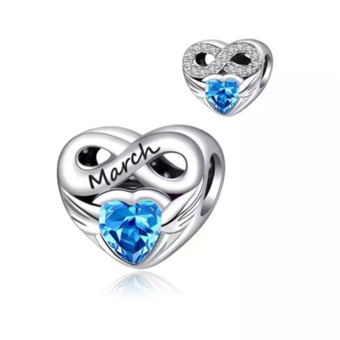 Brand New Copper Metal 12 Month Colorful Birthday Stone Charm Bead Component Bead Components Compatible With European Bracelet High Quality Fine
