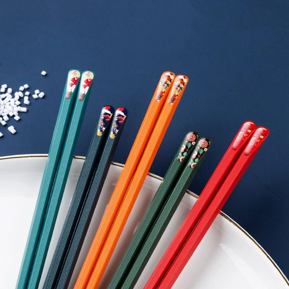 Glasfaser Wiederverwendbar Antibakteriell Bunt Geschirr Besteck Küchenutensilien Essstäbchen