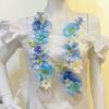 Floral Graduation Stole Handmade Custom Floral Belt with Realistic Faux Silk Flowers Phalaenopsis Roses Dahlias Personalized Engraved Tags Unique Grad