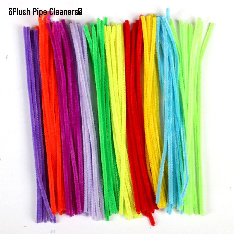 Bunte Chenille-Stäbchen mit Pompons für Kinder - DIY Lern-Bastelspielzeug