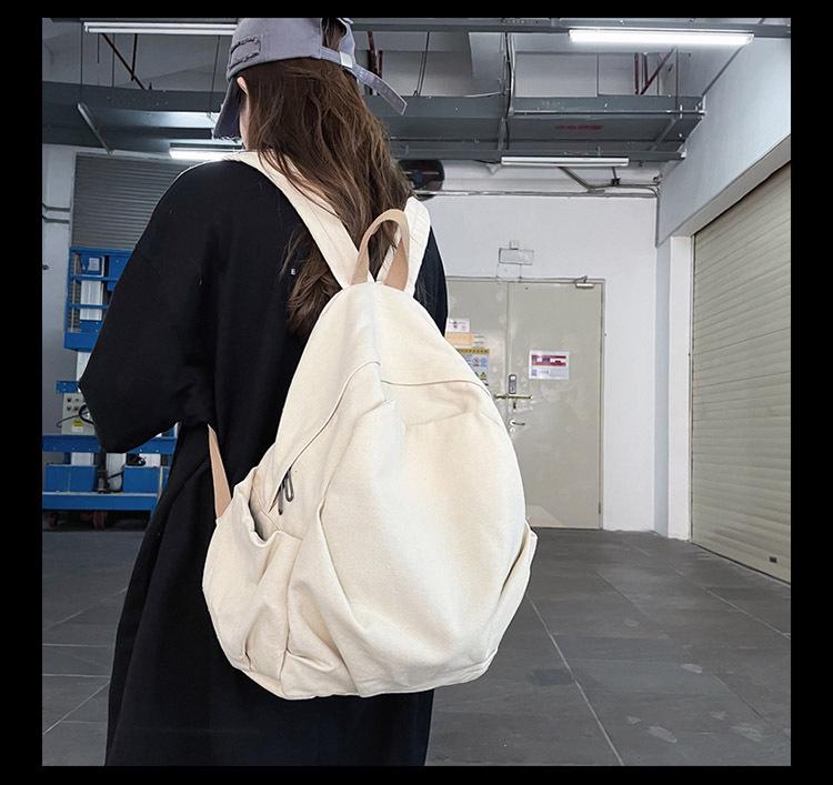 Retro Forest Canvas Backpack for Girls - Japanese Harajuku Style, Simple & Versatile for High School Students