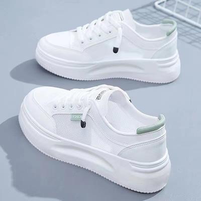 Fashion Women's Breathable Mesh Casual Sneakers Summer Lace Up Platform Sports Shoes for Women Wear Resistant Flat Ladies Skate Shoes